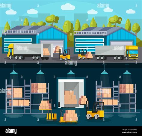 Warehouse logistics compositions with product shipment to trucks and