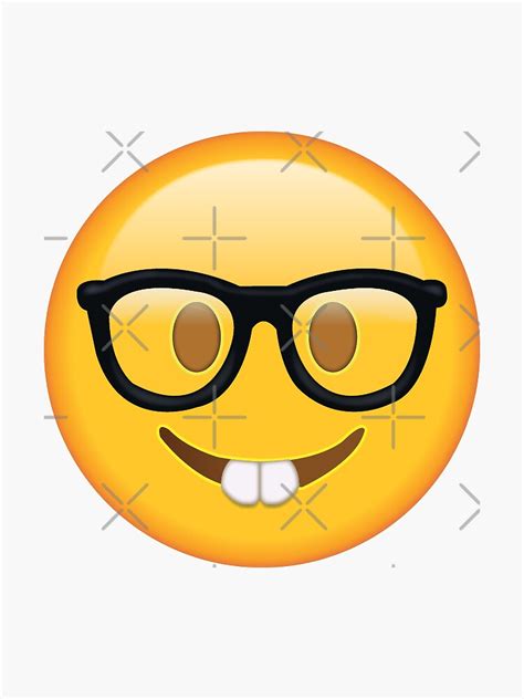 Nerd Face Emoji Sticker For Sale By Father Of Time Redbubble