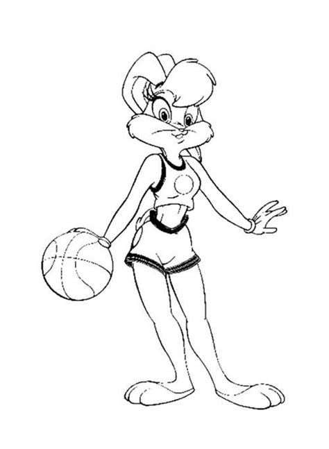 Bugs bunny coloring pages | learn to coloring. Desenho de Lola Bunny jogadora de basquete para colorir ...