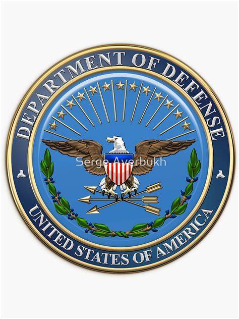 Us Department Of Defense Dod Emblem Over Us Flag Sticker For