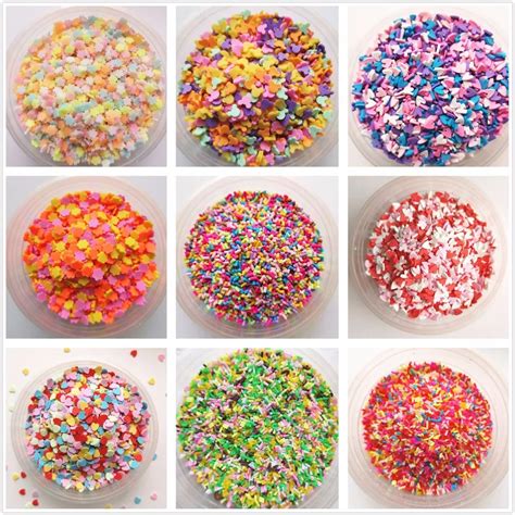 20glot Cute Fake Clay Sprinkles Colorful Heart Five Star Bow Candy Sprinkles For Crafts Making