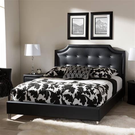 Baxton Studio Carlotta Black Queen Upholstered Bed 28862 5193 Hd The