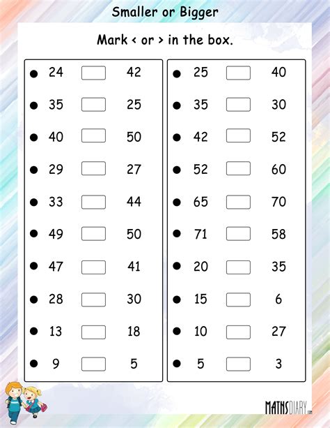 Larger And Smaller Numbers Worksheets