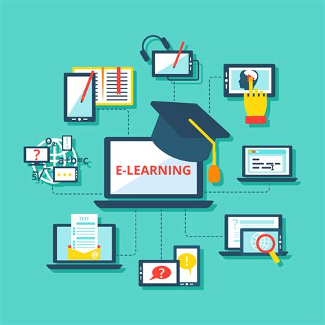 E-learning icons flat 444997 Vector Art at Vecteezy