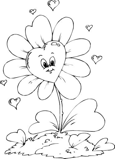 Have the children color various animals in whatever way they like. Heart flower | Heart coloring pages, Animal coloring pages, Flower coloring pages