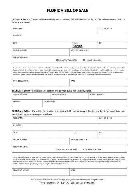 Free Bill Of Sale Form Florida Cover Resume Bill Of Sale Template