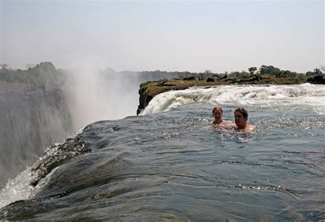 Filetourists Swimming At Victoria Falls Wikipedia The Free