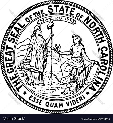 Great Seal Of The State North Carolina Royalty Free Vector