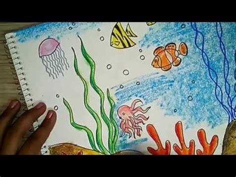 How to draw an underwater scene 2 - Oil pastel coloring - YouTube