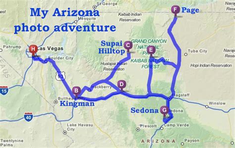 Havasu Falls Arizona Map