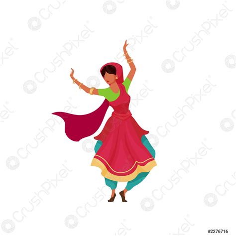 Indian Female Dancer Flat Color Vector Faceless Character Stock Vector 2276716 Crushpixel