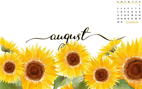 Download This August 2020 Sunflowers Desktop Calendar Or Choose