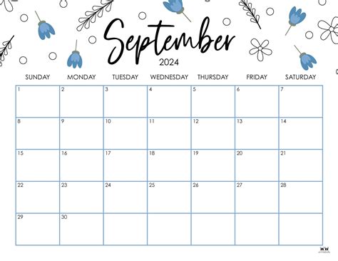 September 2024 Calendars 50 Free Printables Printabulls