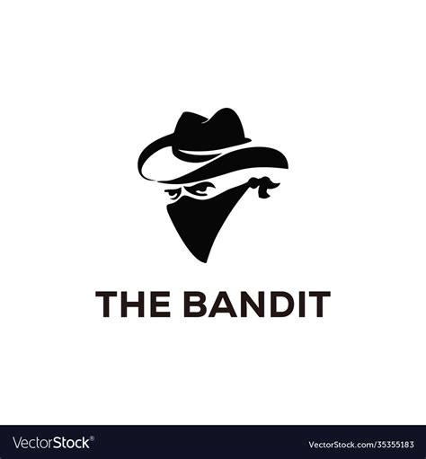 Bandit Cowboy With Bandana Scarf Mask Logo Vector Image