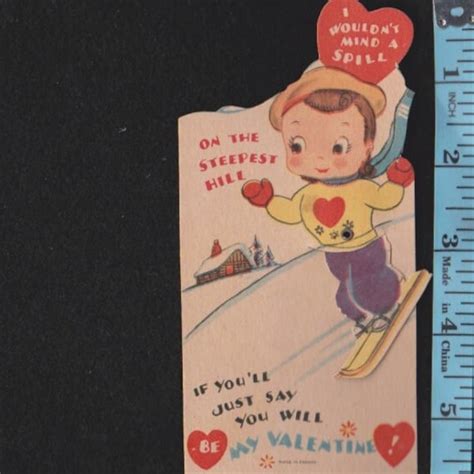 Ski Valentine Card Etsy