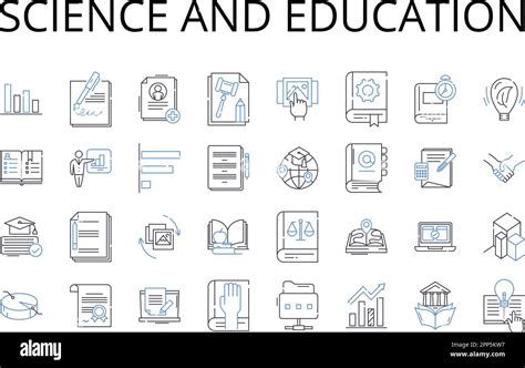 Science And Education Line Icons Collection Knowledge Intelligence