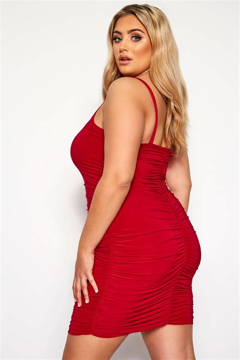 LIMITED COLLECTION Red Ruched Bodycon Dress | Yours Clothing