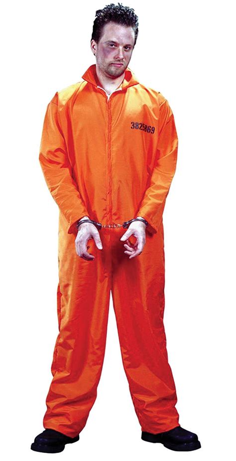 Orange Penitentiary Jumpsuit With Printed Id Number On The Front And