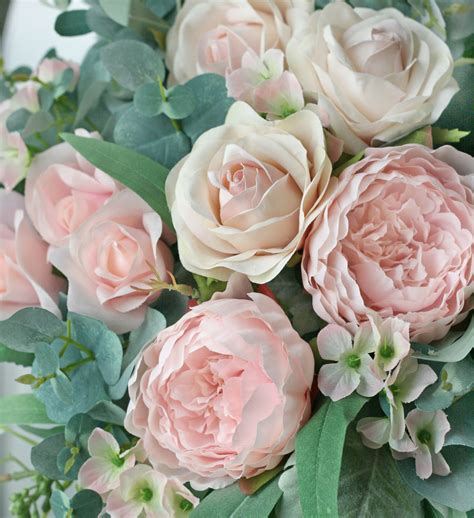 Details About Artificial Silk Wedding Bouquet Roses Pestle Pink