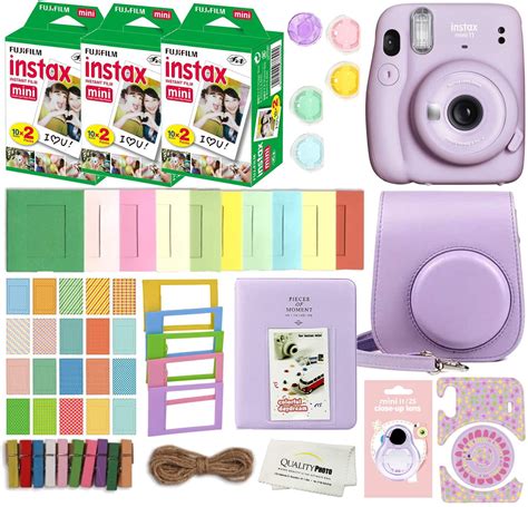 fujifilm instax mini 11 instant camera lilac purple with case 60 fuji films decoration