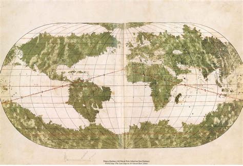 Mapa Mundi Del Atlas Ali Macar Reis World Map Map Cartography
