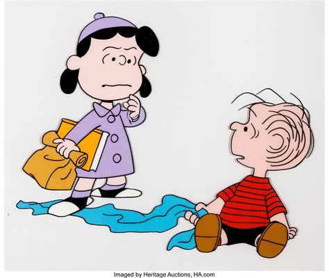 Peanuts Lucy And Linus Van Pelt Production Cel Bill Melendez Lot