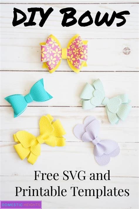 Free Hair Bow Templates For Svg Faux Leather Projects Diy Leather