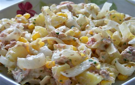 Salade endives -pommes de terre et thon