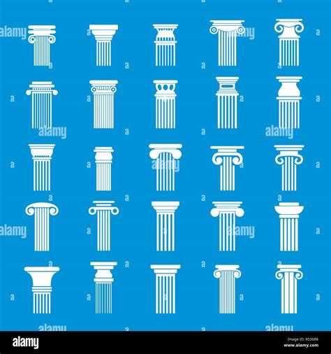 Ancient Columns Icons Set Simple Illustration Of 25 Ancient Columns