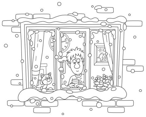 60 Child Looking Out Window Drawing Stock Illustrations Royalty Free