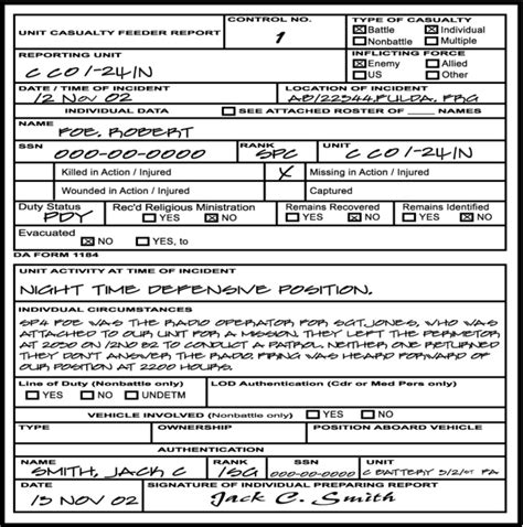 Da Form 5988 Army Fillable Printable Forms Free Online