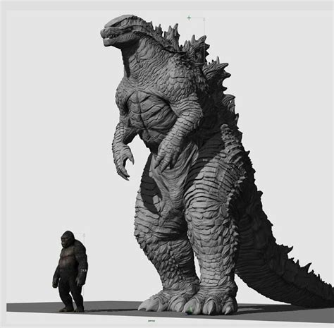 Научная фантастика, фильм ужасов, боевик. Kong vs Godzilla Size Chart