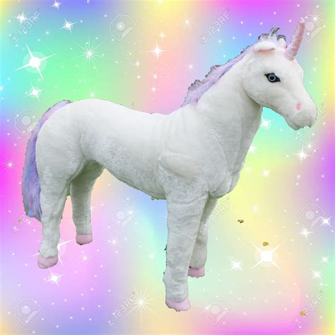 36 Unicorn Sit On White At Plush Horse Quality Stuffed Animals