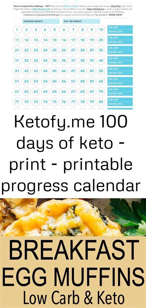 Ketofyme 100 Days Of Keto Print Printable Progress Calendar 1