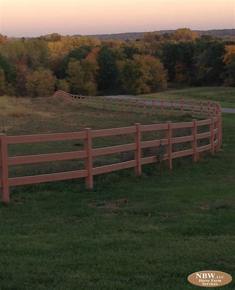We install this in white, tan, khaki, redwood, weathered cedar or chestnut brown. Vinyl Ranch Rail Fence - Horse Farm Services