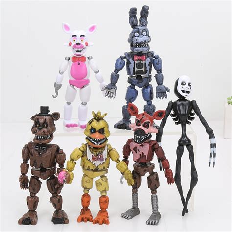 6pcsset Led Lightening Movable Joints Fnaf Five Nights At Freddys