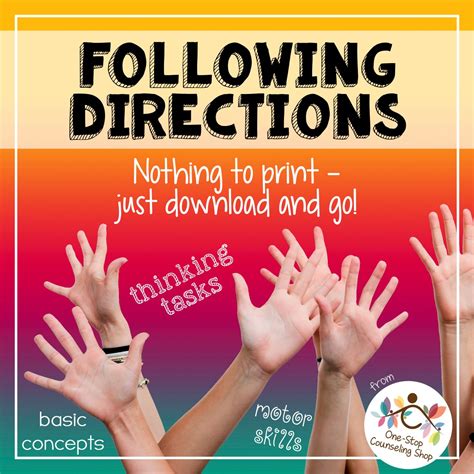 New Product :: Following Directions Game & No-Print Version