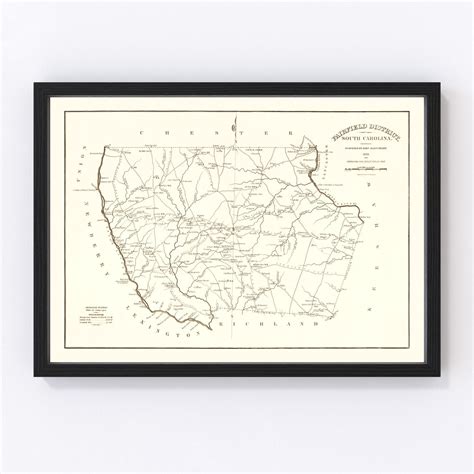 Vintage Map Of Fairfield County South Carolina 1825 By Teds Vintage Art