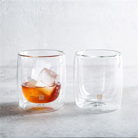 zwilling sorrento double wall whiskey glass set of 2 clear kitchen stuff plus