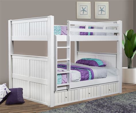 Queen Over Queen Bunk Bed W Trundle Storage Dillon