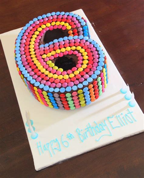 Number 6 Smarties Cake 6th Birthday Cakes Birthday Cake Birthday