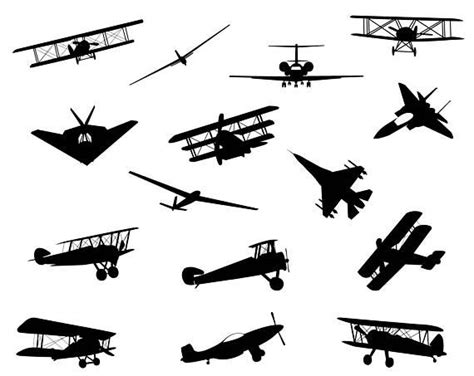 Planes Svg Silhouette Airplanes Png Stencil Template Cameo Free