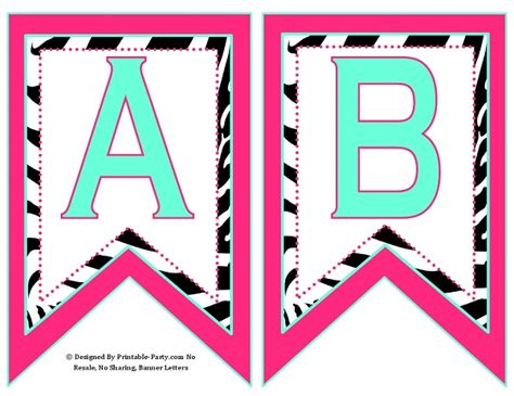 Small Swallowtail Printable Banner Letters A Z Numbers 0 9 Th St