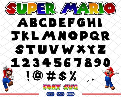 Clip Art And Image Files Scrapbooking Super Mario Font Font For Cricut
