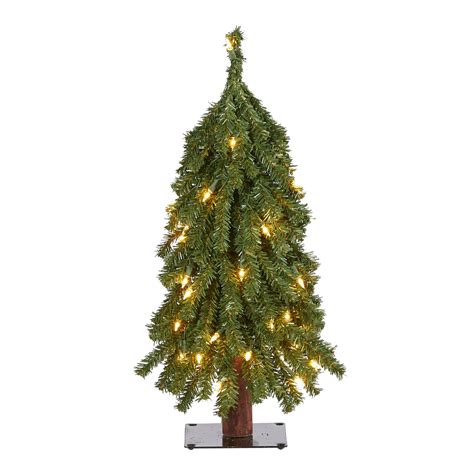 2 Grand Alpine Artificial Christmas Tree With 35 Clear Lights And 111