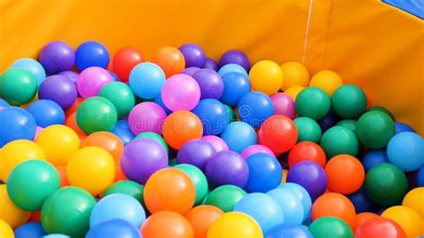 Colorful Plastic Balls In A Pool For For Children Stock Footage Close