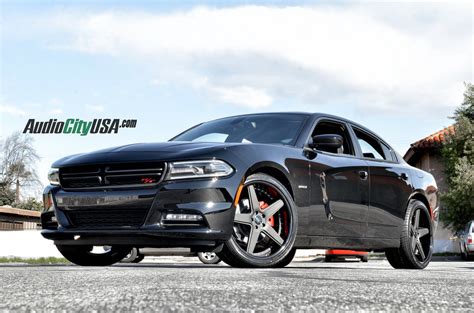 2015 Dodge Charger Rt On 22 Azad Wheels A008 Matte Black Face Glossy