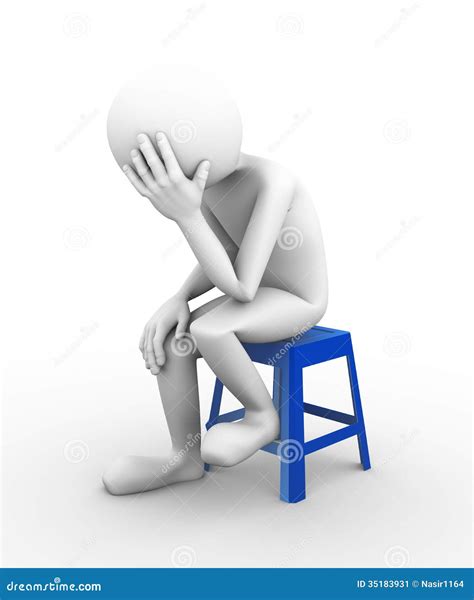3d Depressed Sad Person Illustration Stock Illustration Illustration