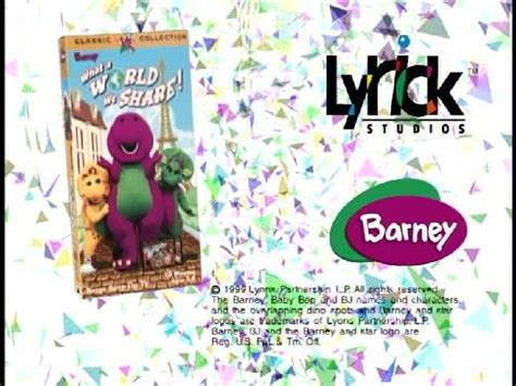 Opening And Closing To Barney What A World We Share 2001 Lyrick