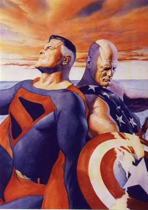 Superman Captain America C Alex Ross Comic Book Artists Comic Book